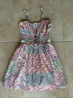 XXS Women Floral Smocked Sundress - Pink Multi. Brand new without tags